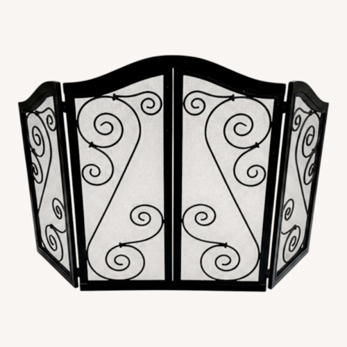 Used Black Scroll DesignWrought Iron Fire Place Screen for sale on AptDeco