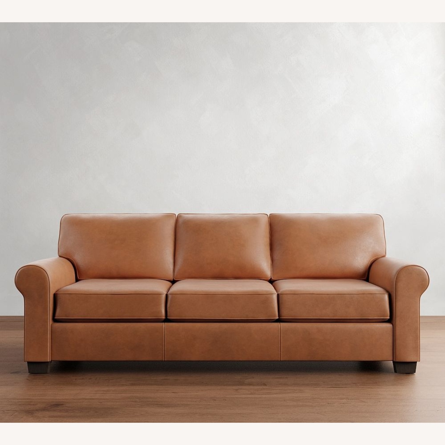 Pottery Barn Dark Brown Leather Sofa - image-6