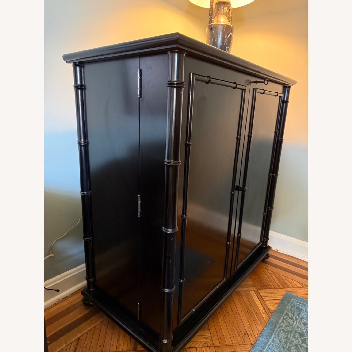 Williams Sonoma Black Wood Bar Cabinet - image-3