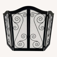 Ornate Black Fireplace Screen in the French Style