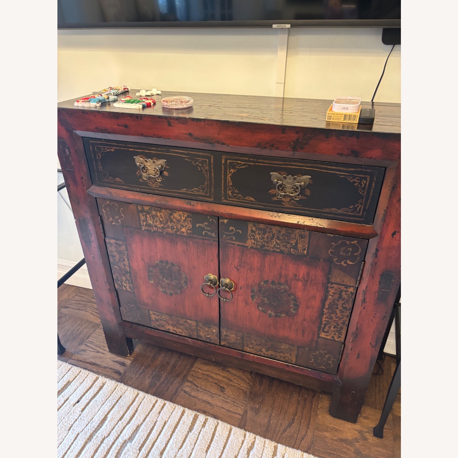 Vintage/Antique Dark Brown Wood Chest - image-2