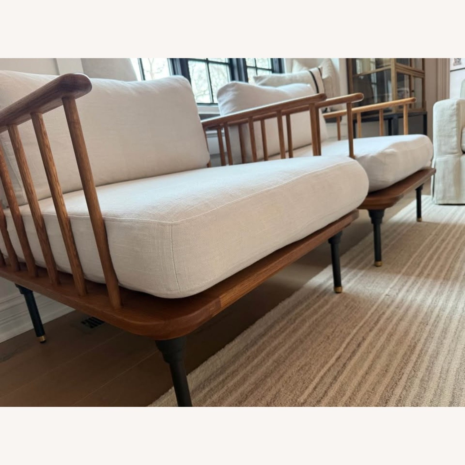 District Eight Distrikt Oak Brass Chairs Pair - image-4