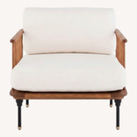 District Eight Distrikt Oak Brass Chairs Pair