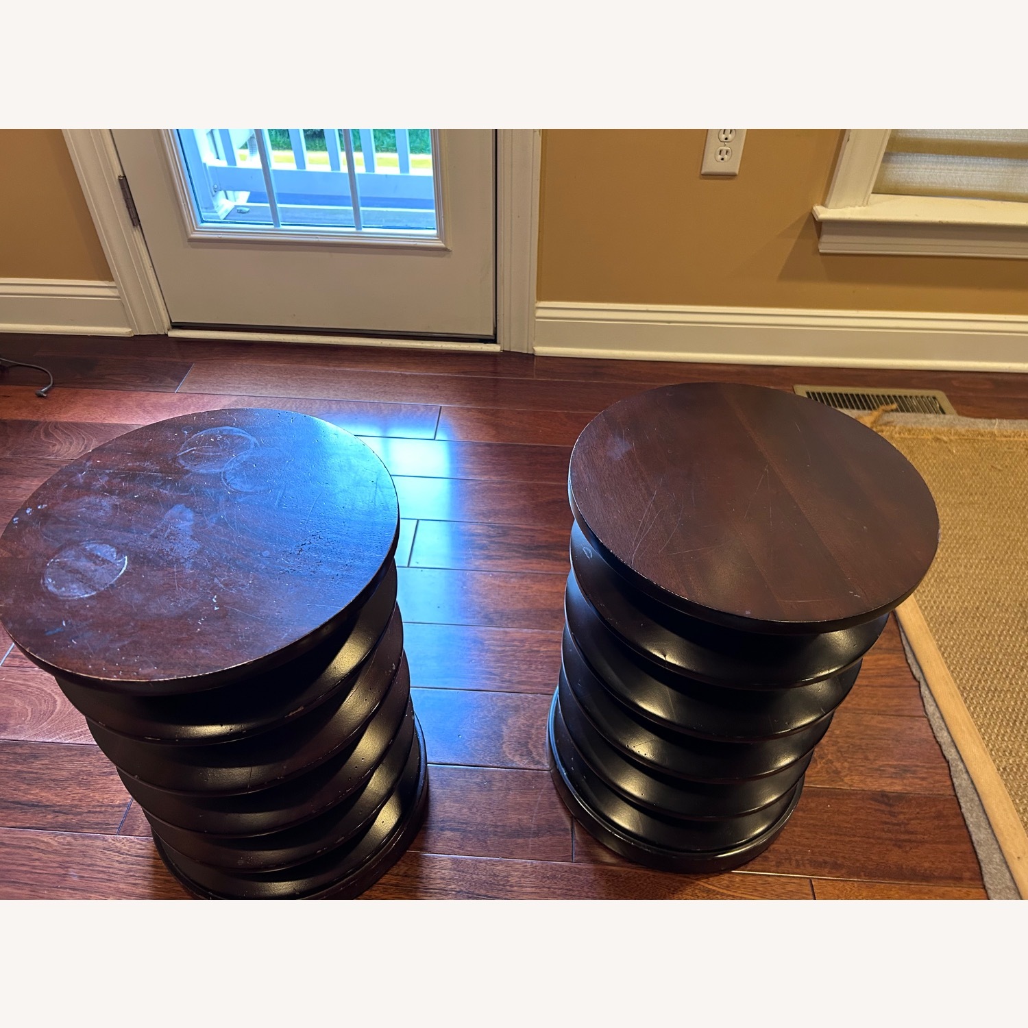 Ethan Allen Dark Brown Wood Side Tables - image-1