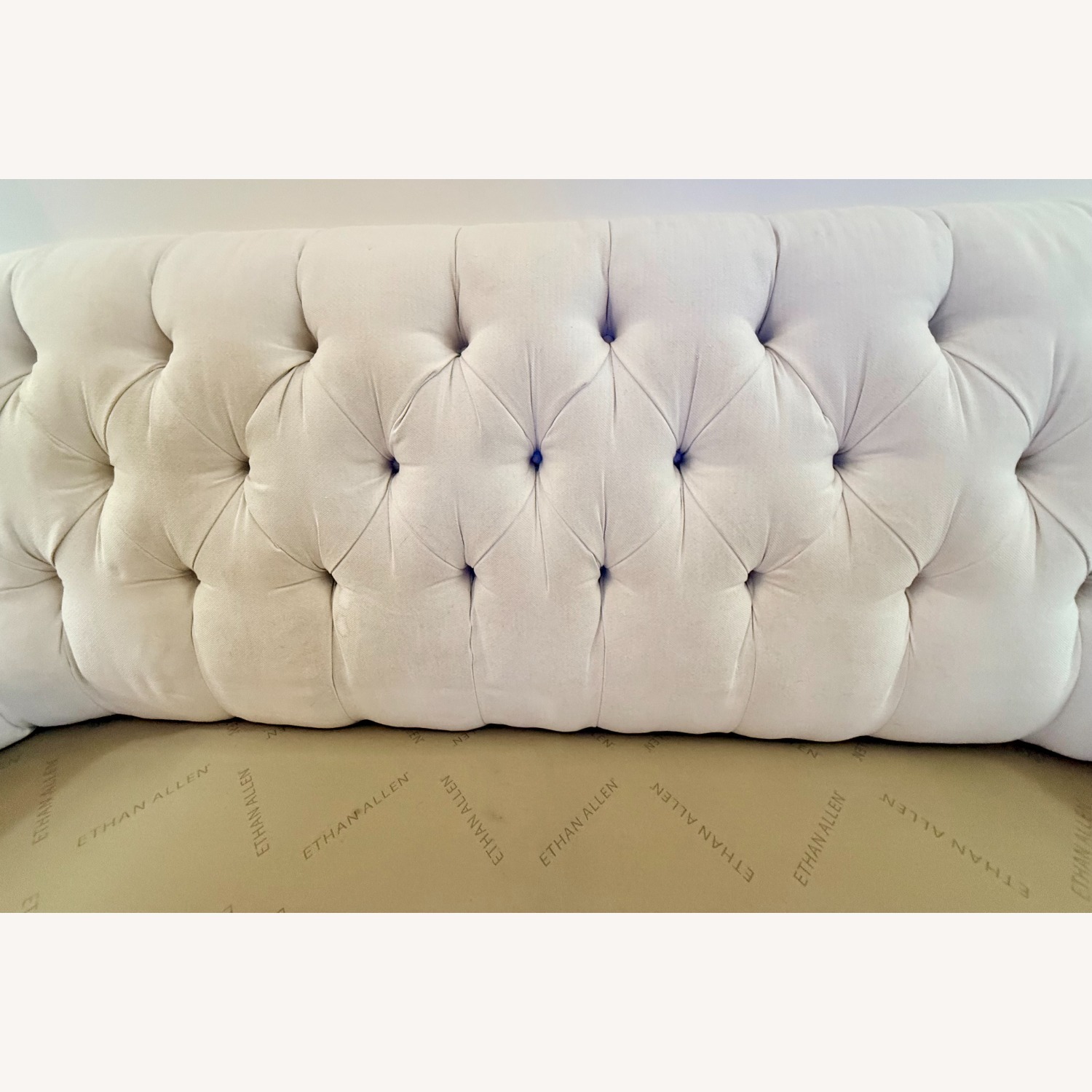 Ethan Allen White Fabric 3+ Seater Sofa - image-3