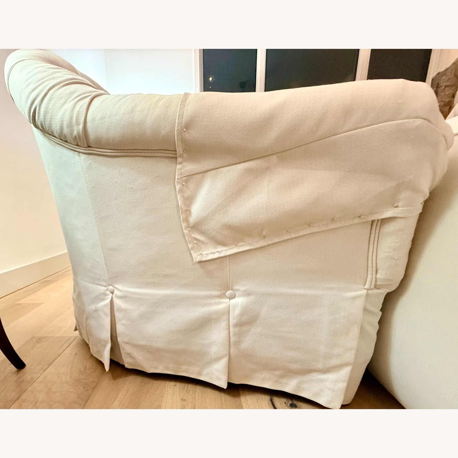 Ethan Allen White Fabric 3+ Seater Sofa - image-12