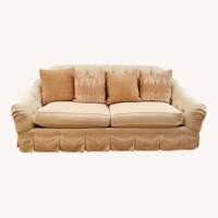 Ethan Allen White Fabric 3+ Seater Sofa