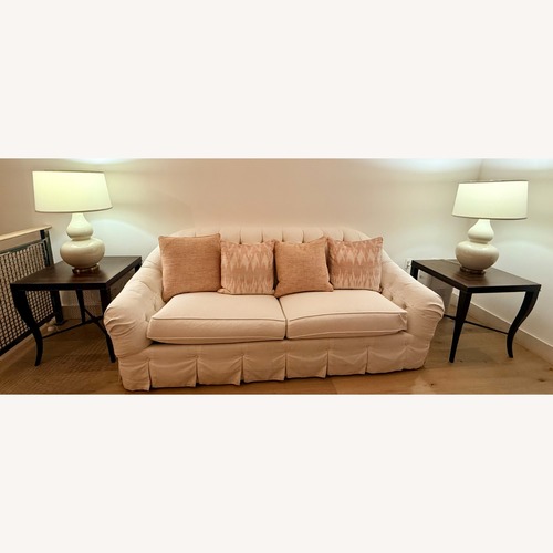 Used Ethan Allen White Fabric 3+ Seater Sofa for sale on AptDeco