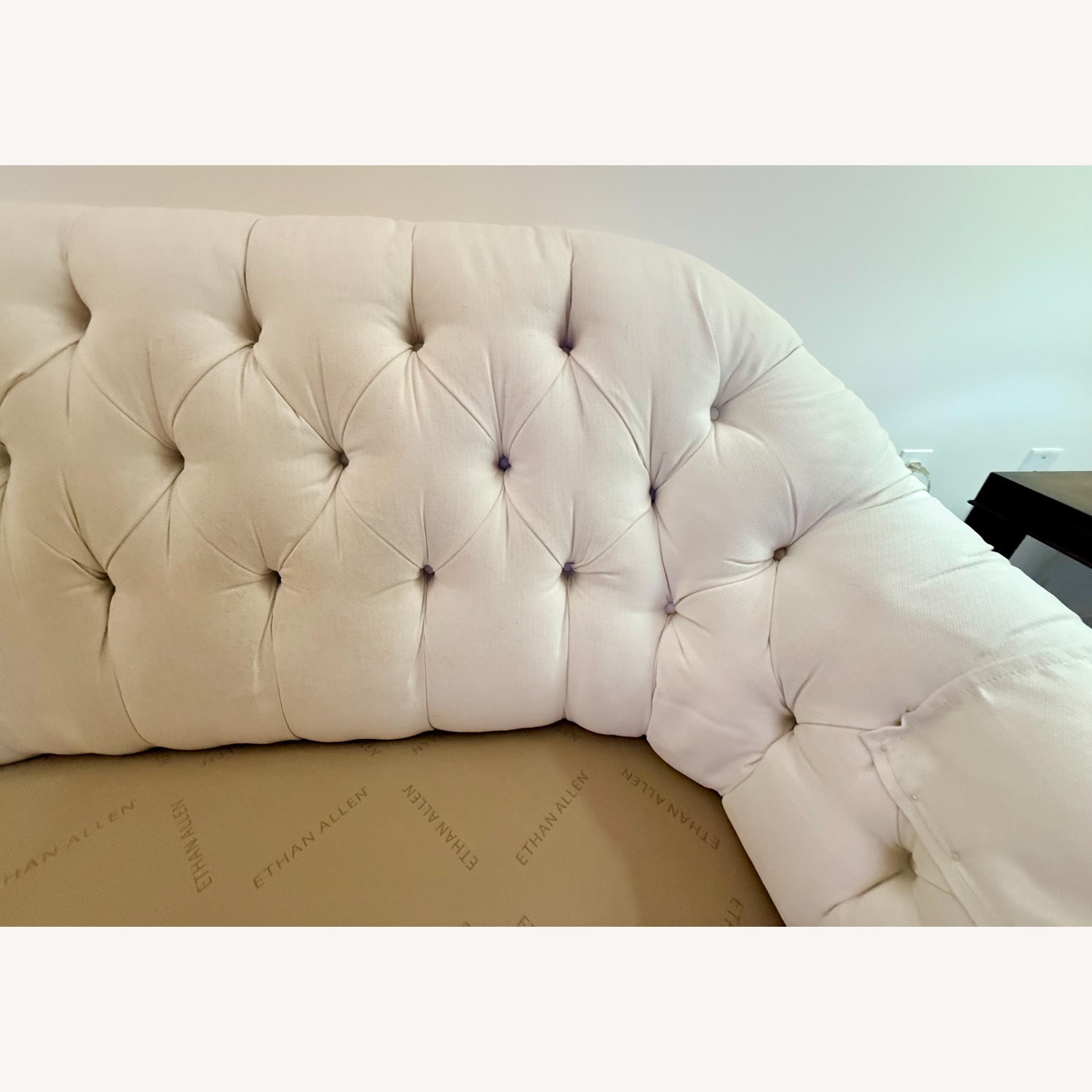 Ethan Allen White Fabric 3+ Seater Sofa - image-4