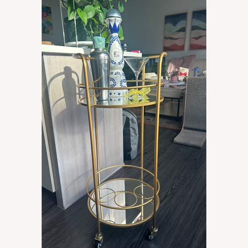 Used Home Goods Mirrored Glass Bar Cart for sale on AptDeco