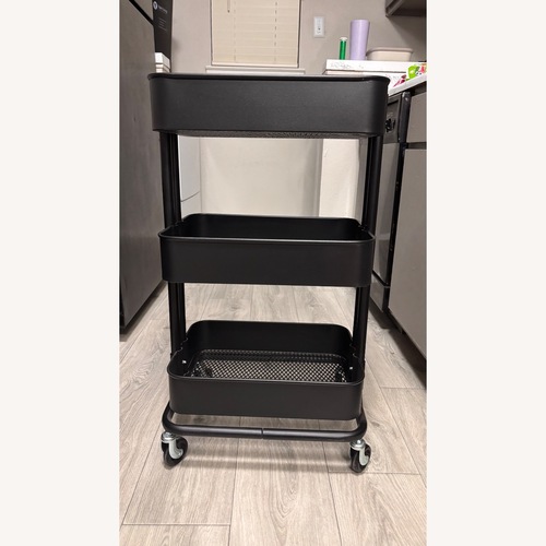 Used IKEA Black Metal Bar Cart for sale on AptDeco