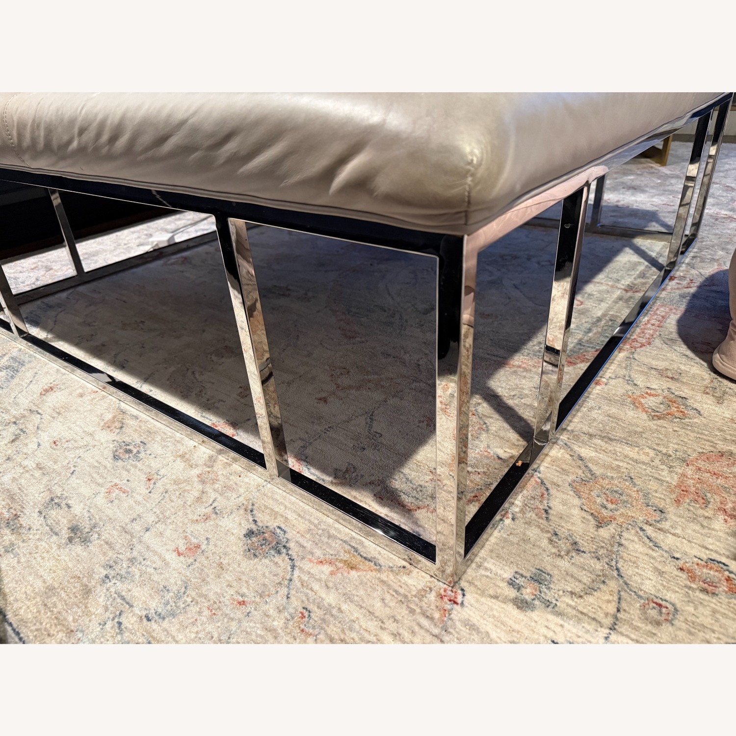 Mitchell Gold + Bob William Carmen Leather Ottoman - image-2