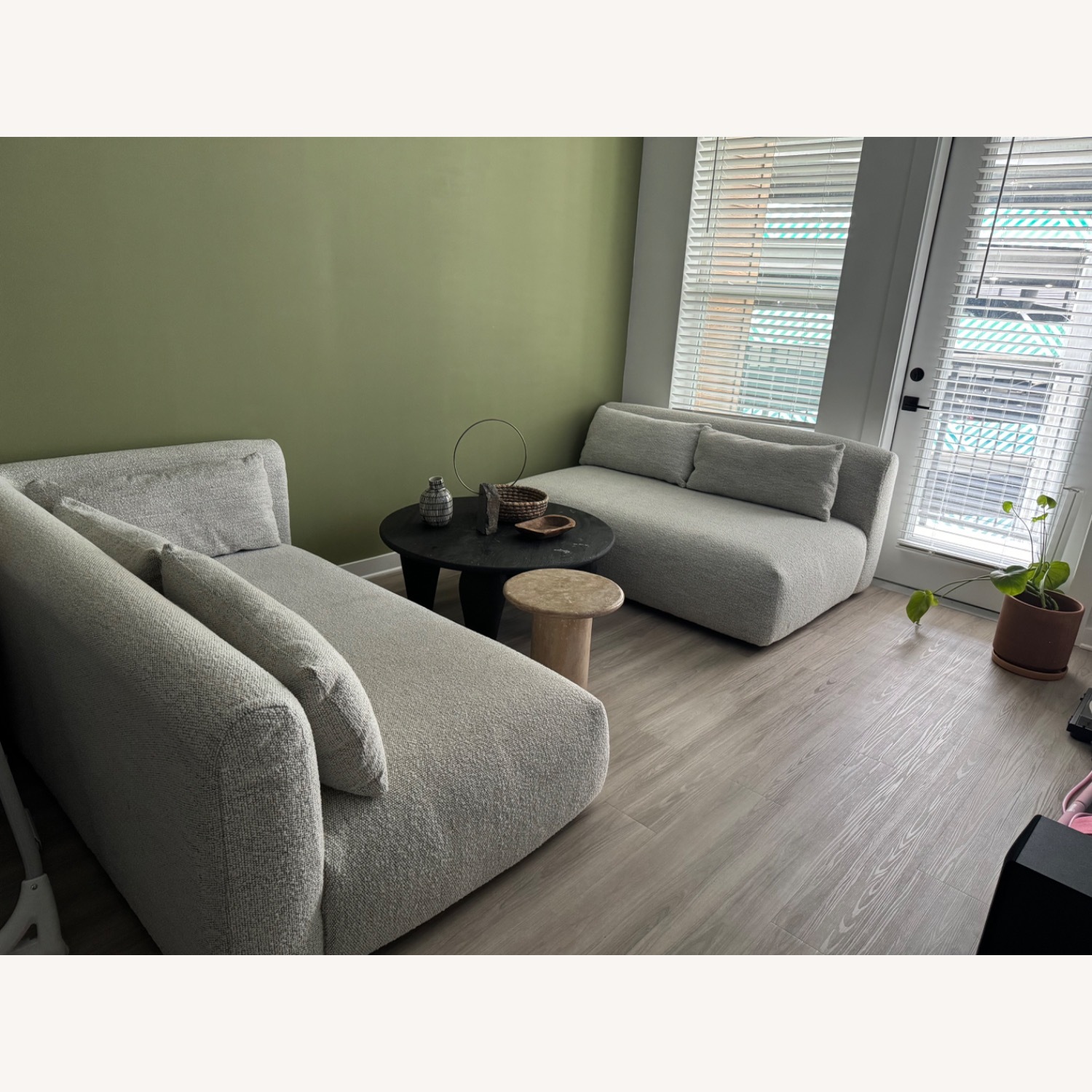 Joybird White Fabric 2 Piece Sectional - image-1