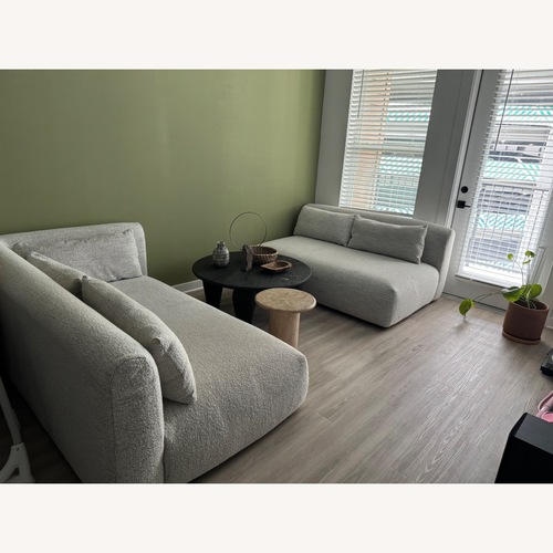 Used Joybird White Fabric 2 Piece Sectional for sale on AptDeco
