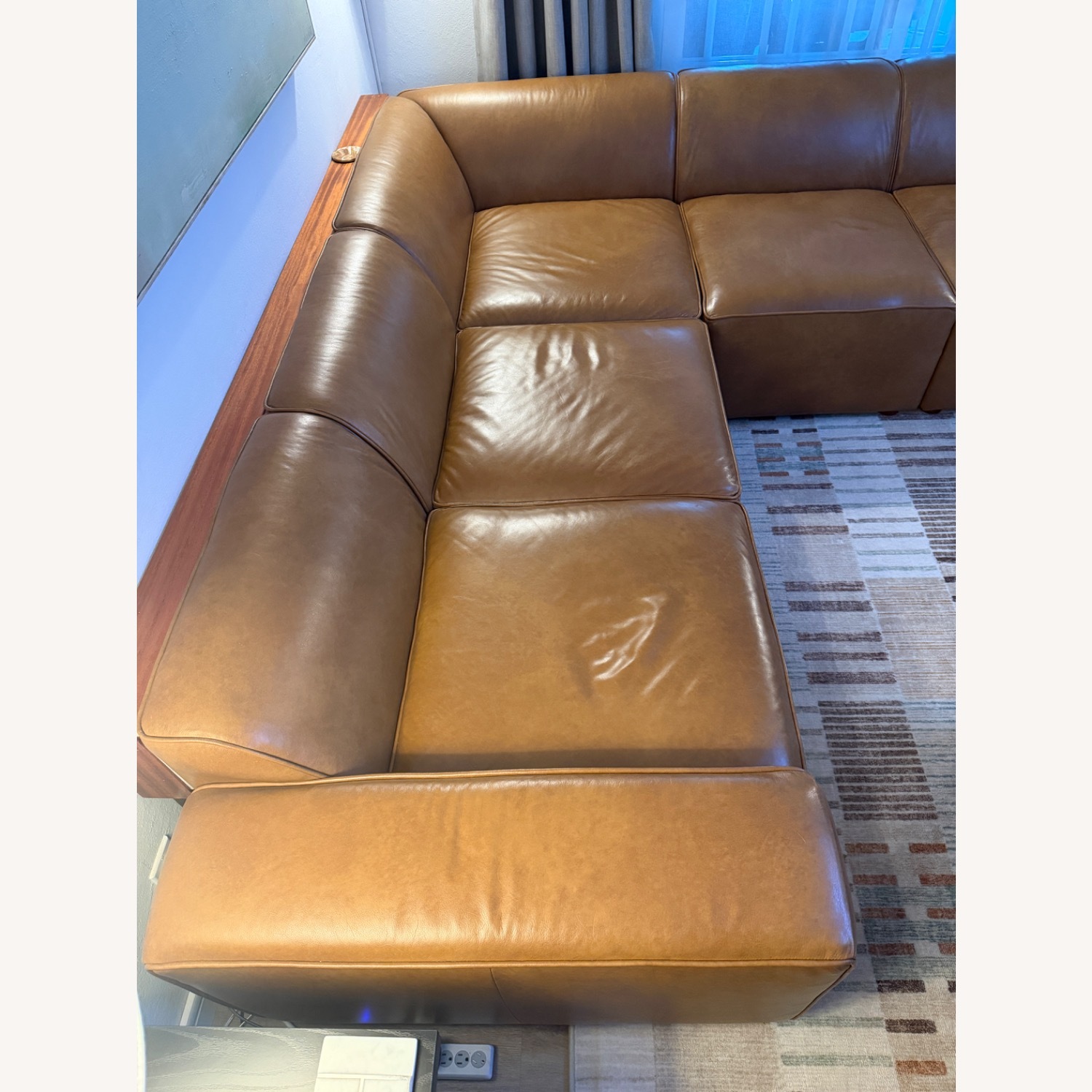 Burrow Light Brown Leather 9 Piece Sectional - image-3