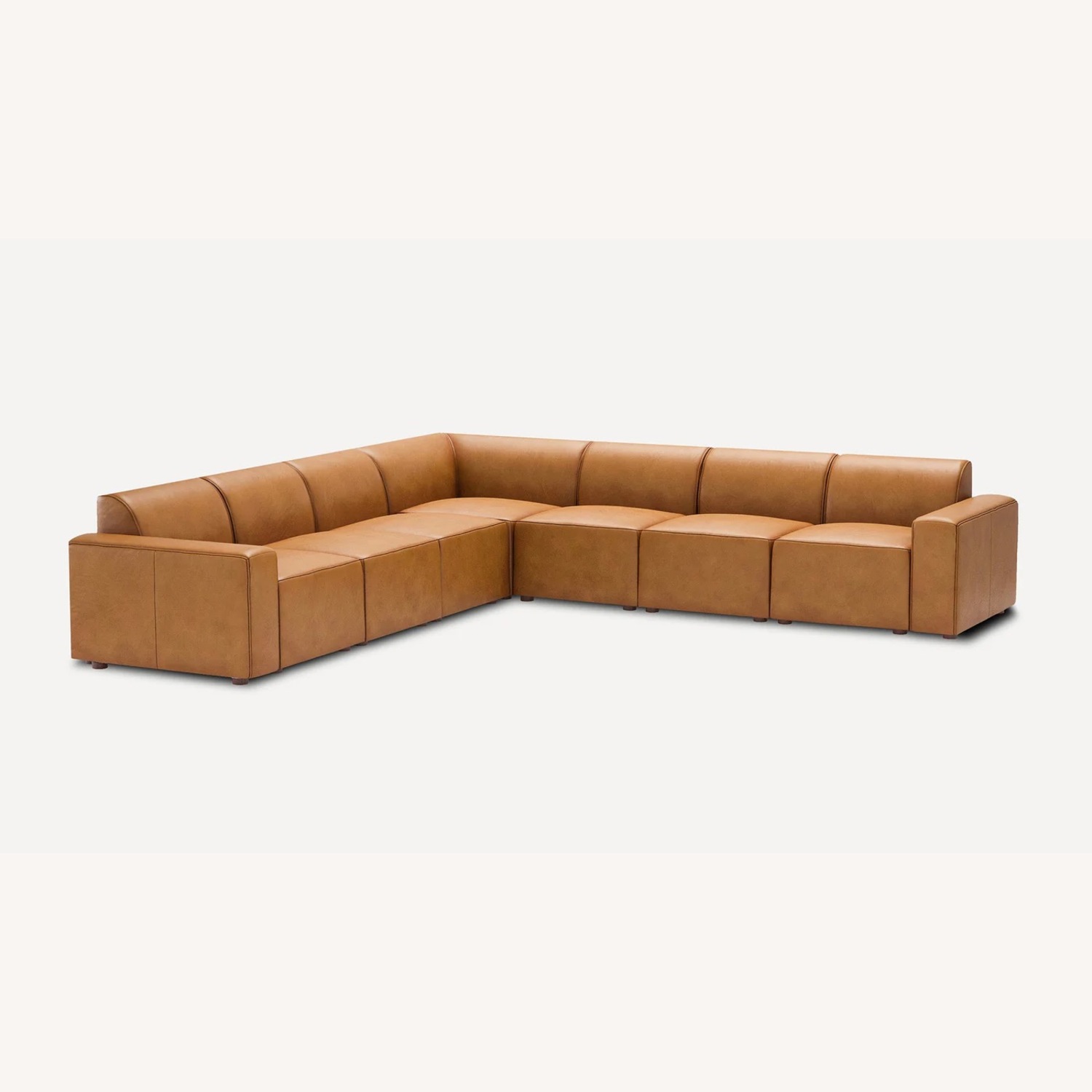Burrow Light Brown Leather 9 Piece Sectional - image-9