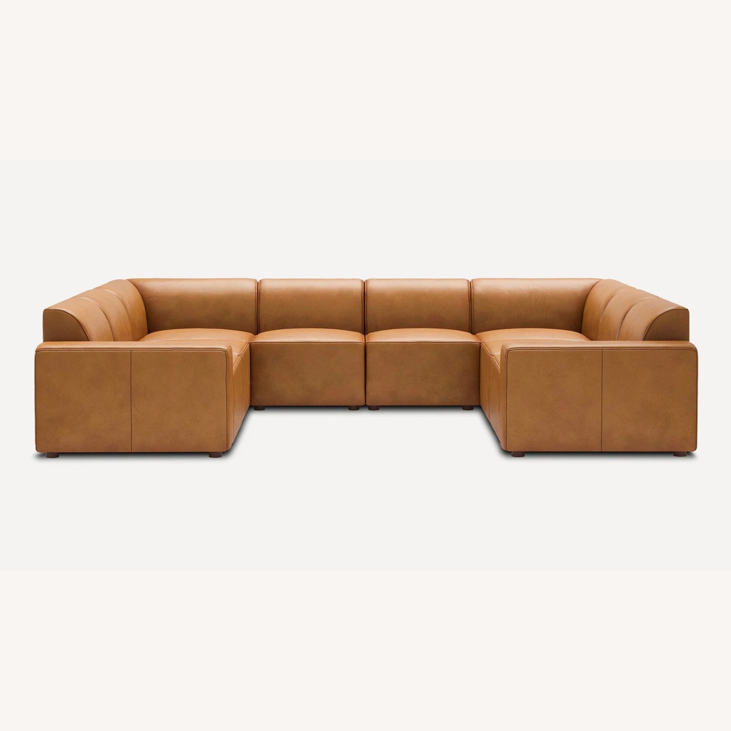 Burrow Light Brown Leather 9 Piece Sectional - image-4