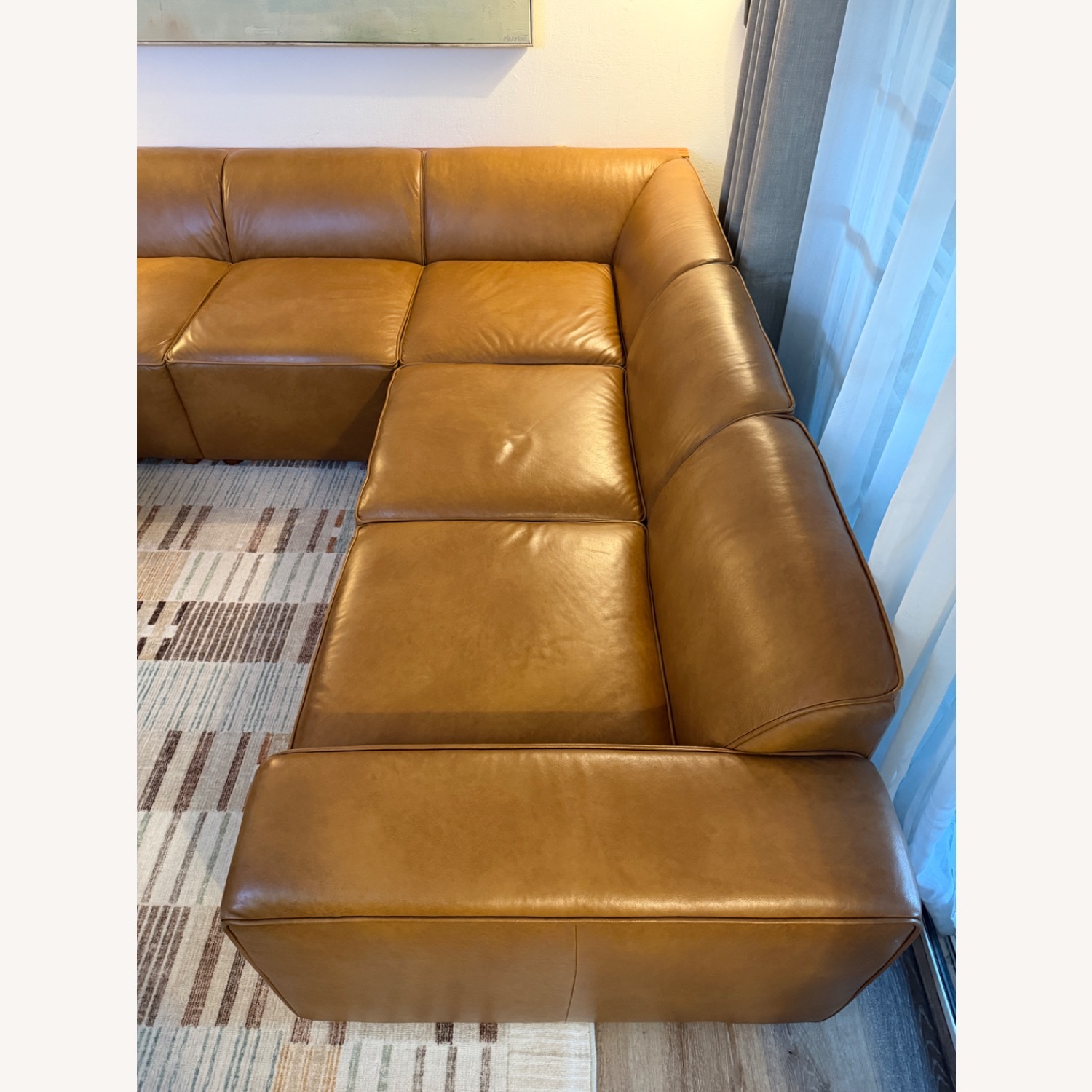 Burrow Light Brown Leather 9 Piece Sectional - image-2