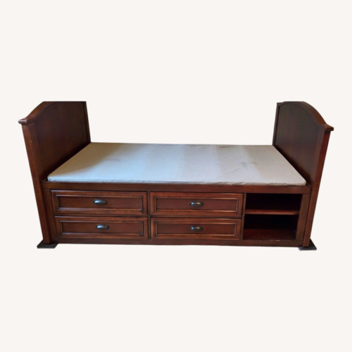 Used Deer Run Dark Cherry Wood Twin Captain Bed for sale on AptDeco