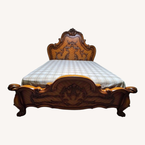Used Cherry Brown Wood King Bed for sale on AptDeco