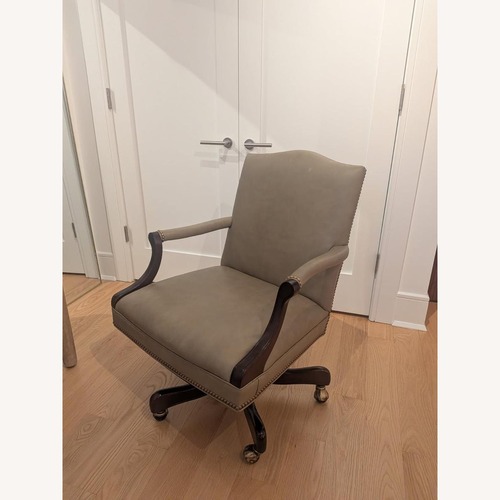 Used Cabot Wrenn Norfolk Swivel Leather & Mahogany for sale on AptDeco