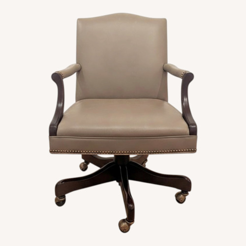 Used Cabot Wrenn Norfolk Swivel Leather & Mahogany for sale on AptDeco