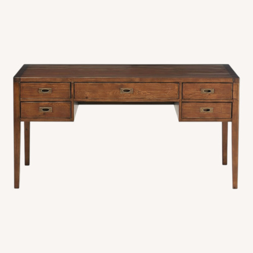 Used Crate & Barrel Dark Brown Wood Desk for sale on AptDeco