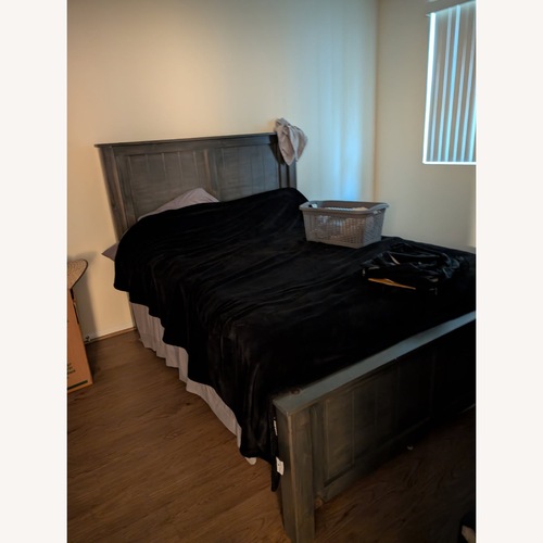Used Dark Gray Wood Headboard for sale on AptDeco