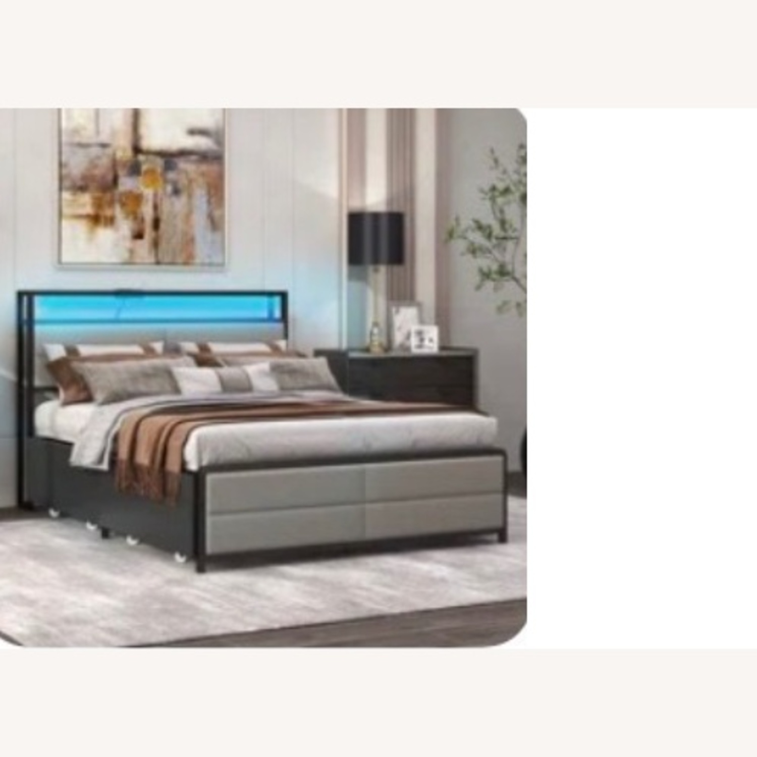 Keonna Dark Gray Metal Queen Bed - image-4