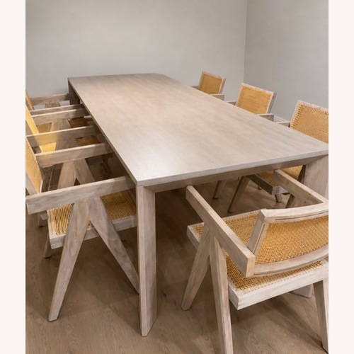 Used Light Gray Wood Dining Table for sale on AptDeco
