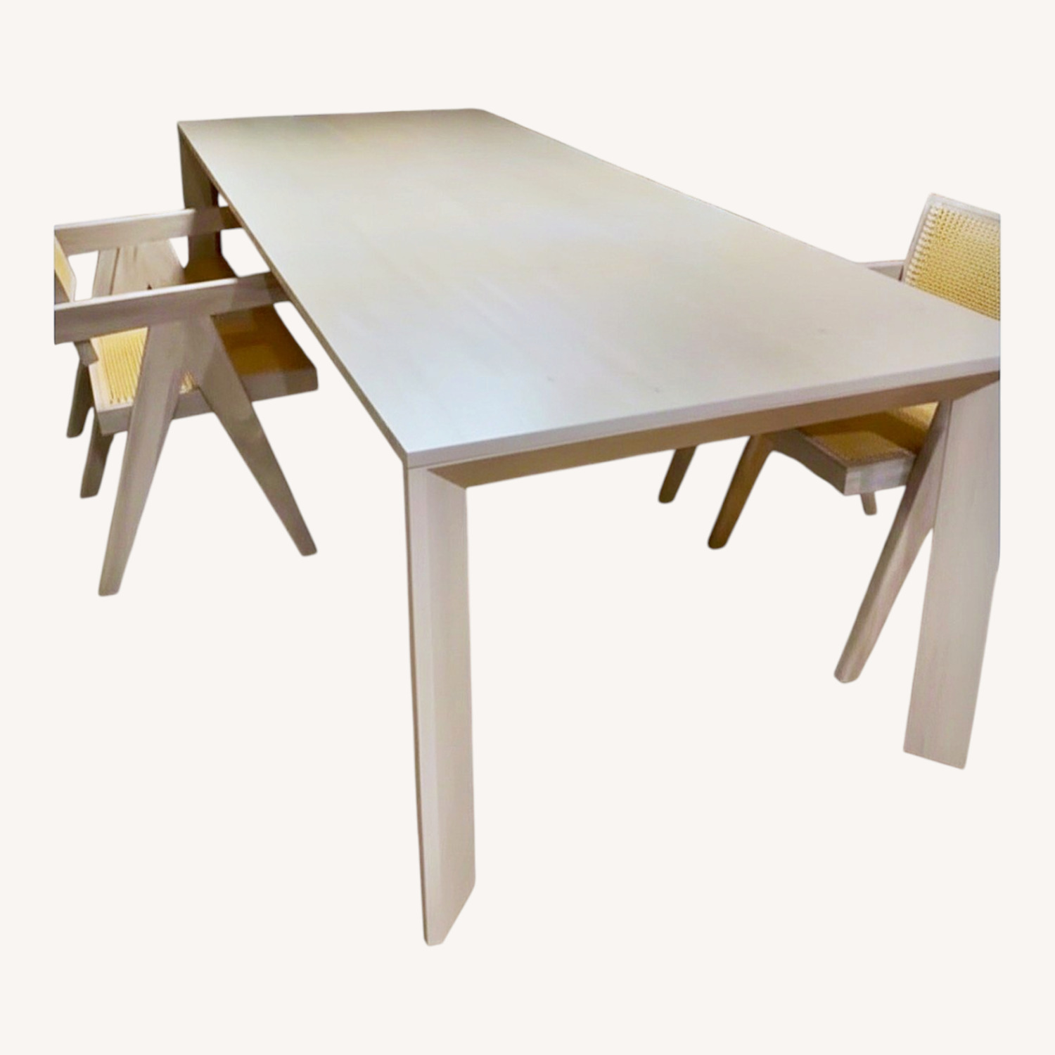 Custom Light Gray Wood Dining Table - image-4