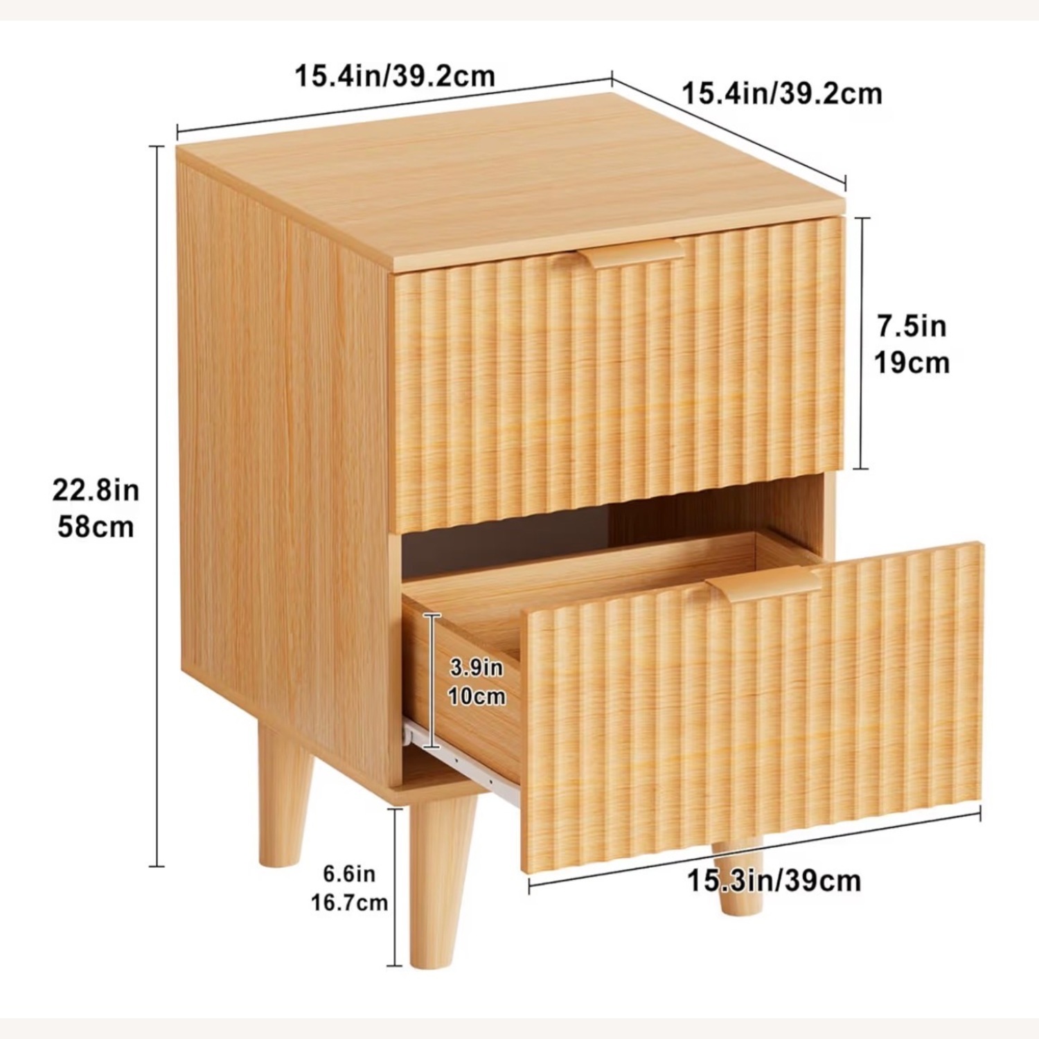 Light Brown Wood Side Table - image-3