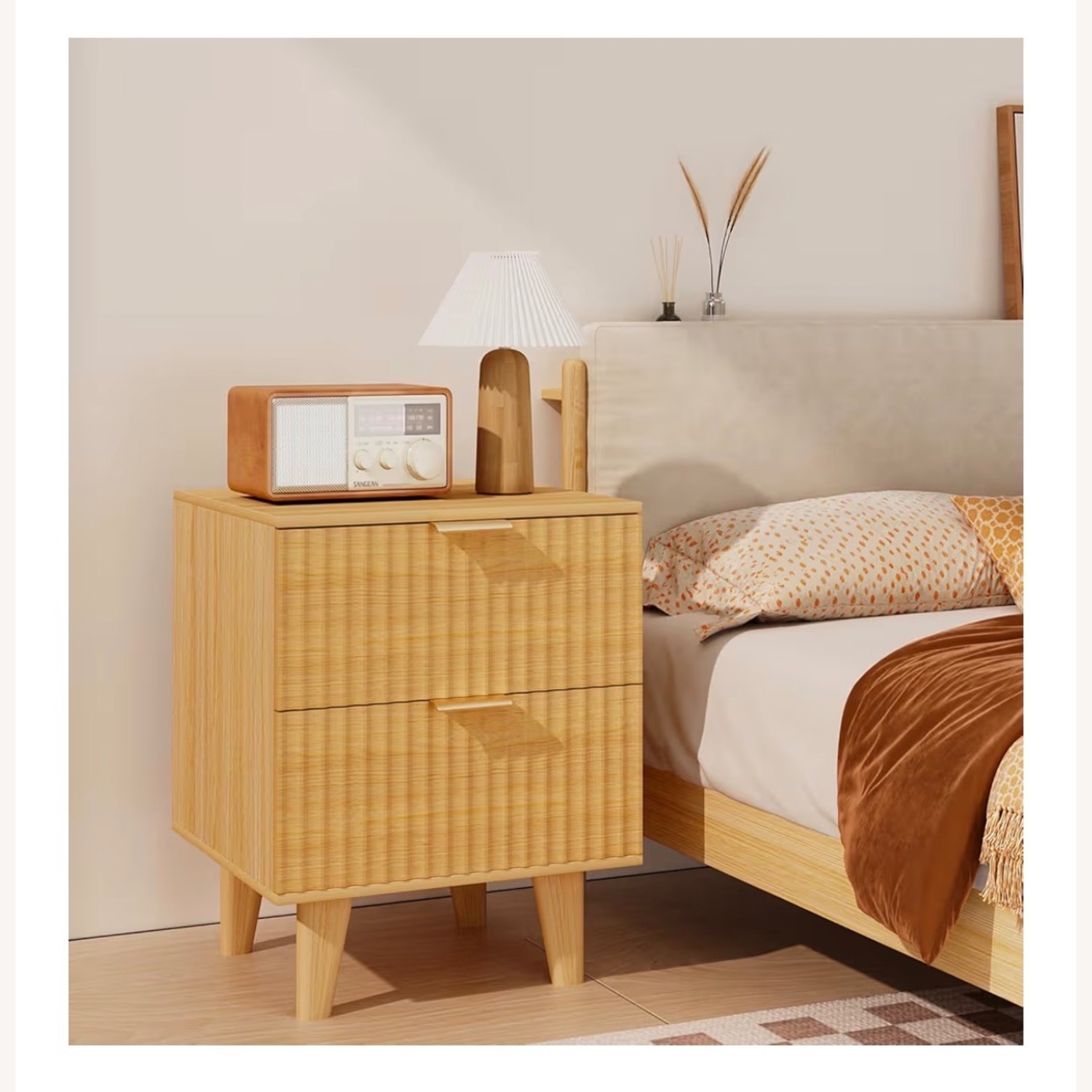 Light Brown Wood Side Table - image-2