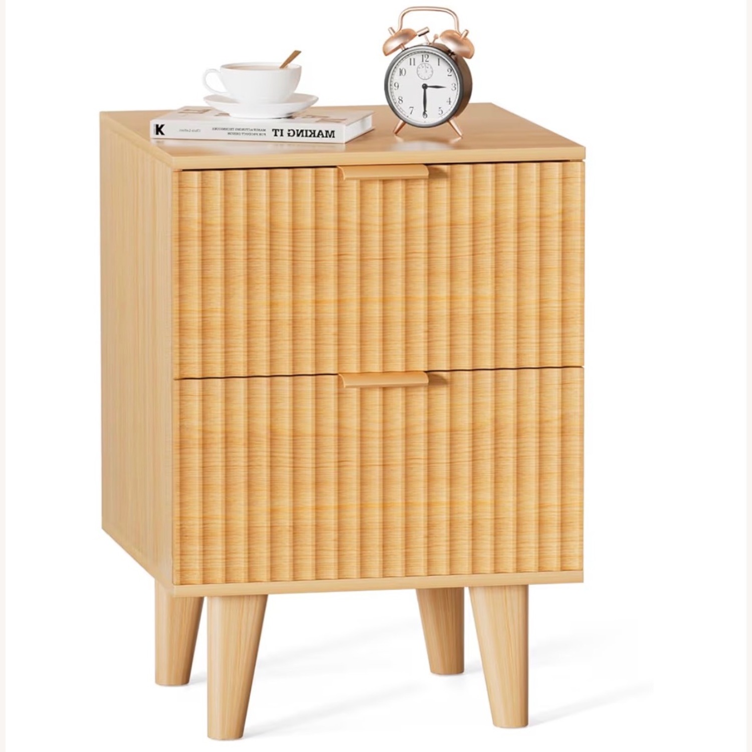 Light Brown Wood Side Table - image-1