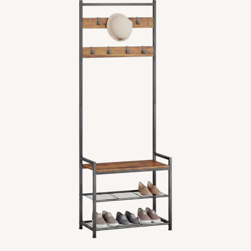 Used  Wood and Metal Entryway Wall Unit for sale on AptDeco