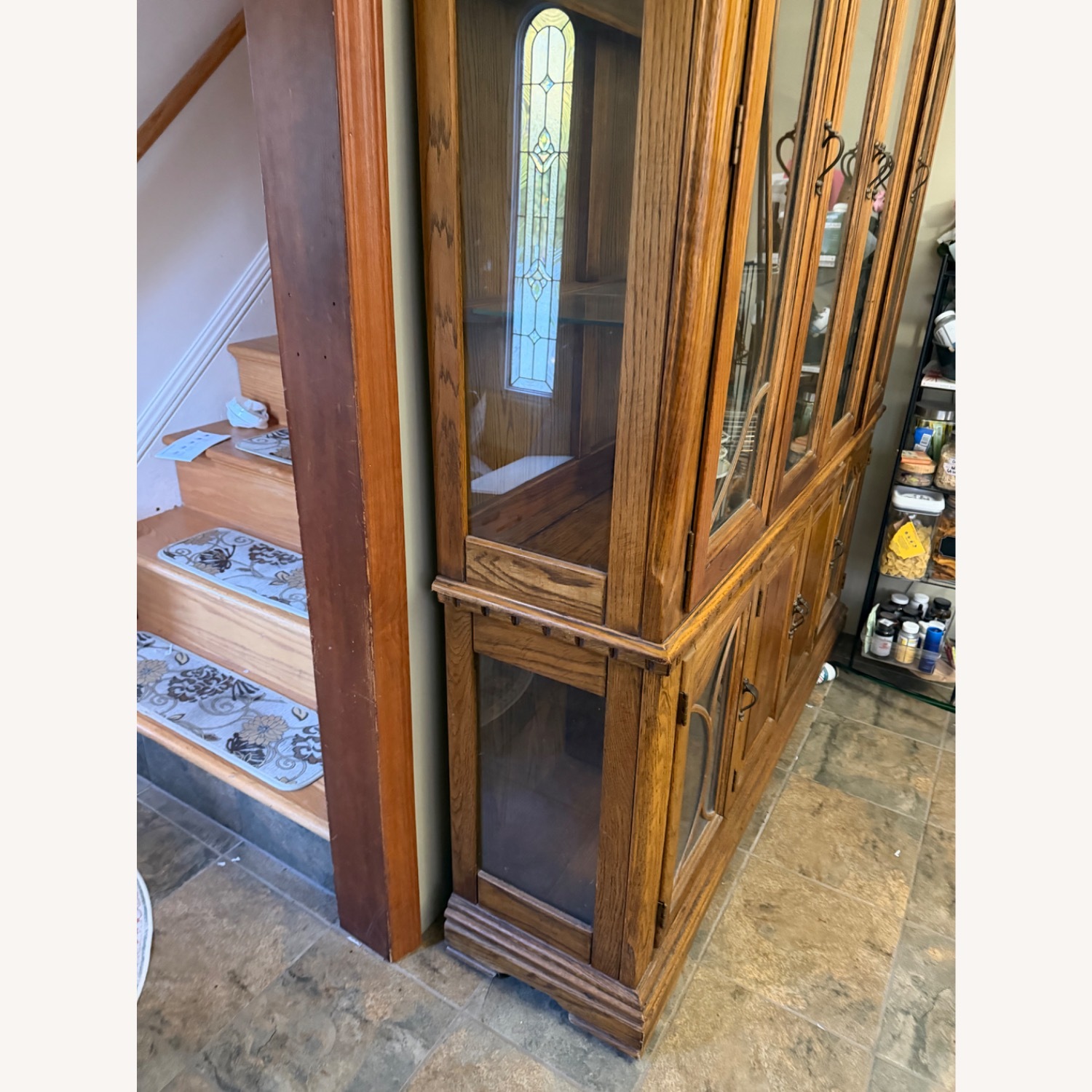 Vintage/Antique Light Brown Wood Cabinet - image-2