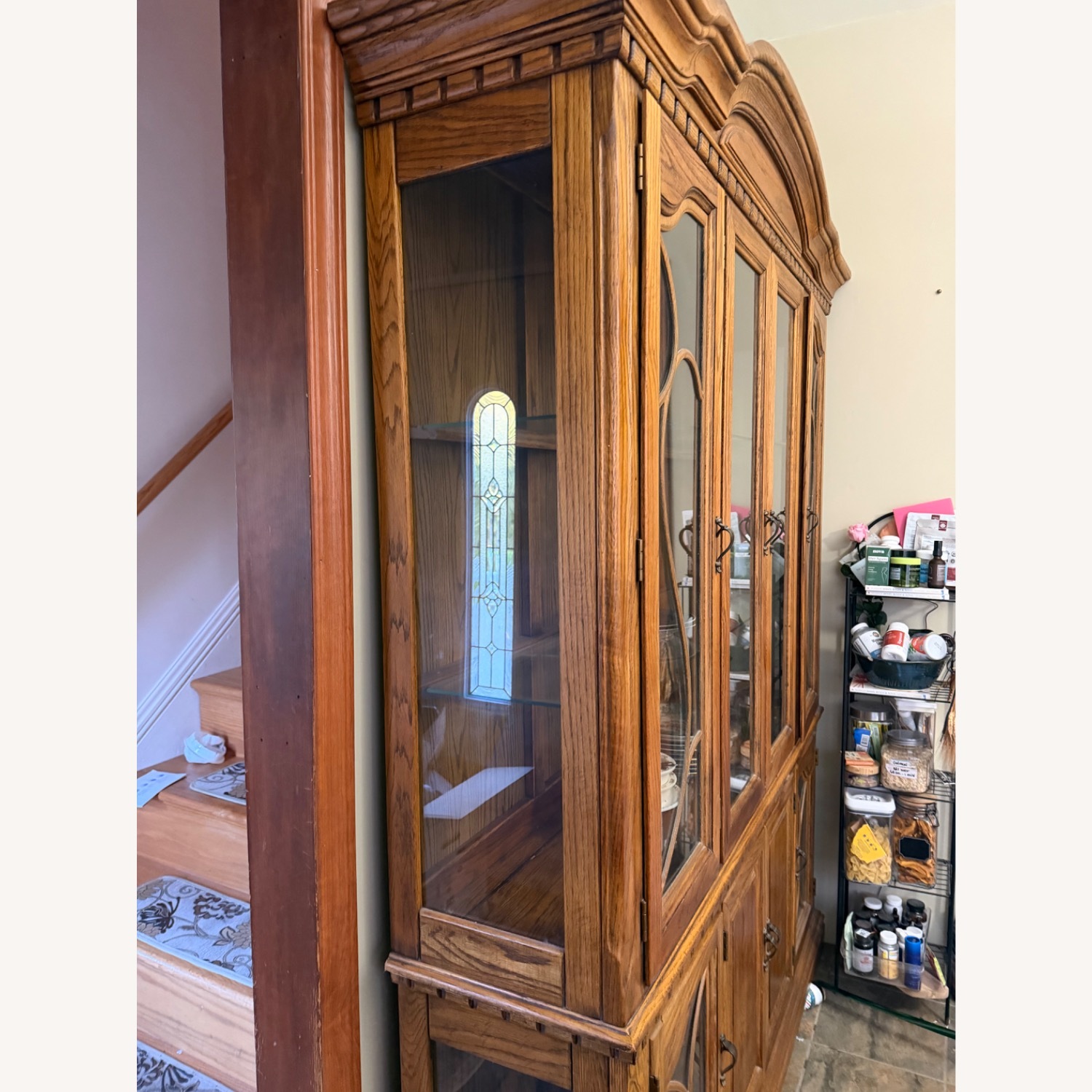 Vintage/Antique Light Brown Wood Cabinet - image-1