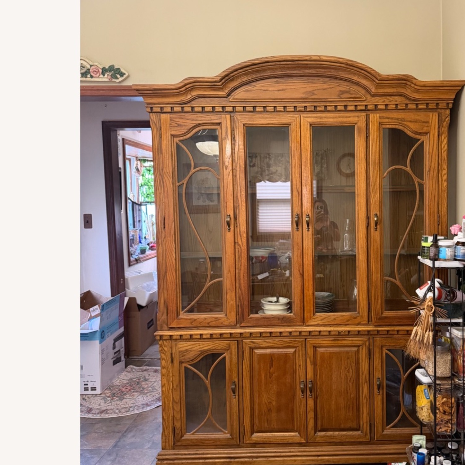 Vintage/Antique Light Brown Wood Cabinet - image-5