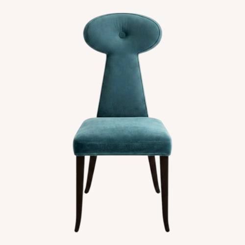 Used Jonathan Adler Vera Blue Velvet Dining Chair for sale on AptDeco