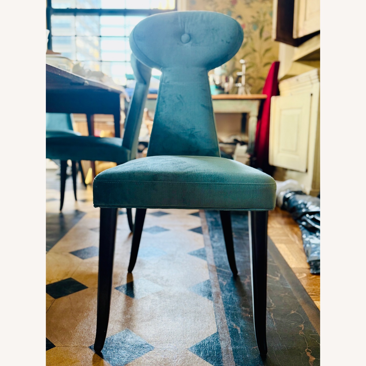 Jonathan Adler Vera Blue Velvet Dining Chair - image-1