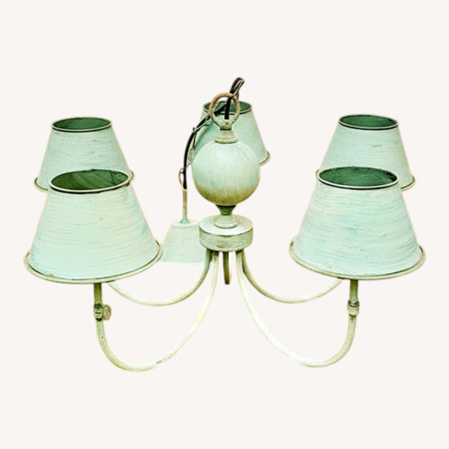 Used Vert de Gris 6 Light Chandelier for sale on AptDeco