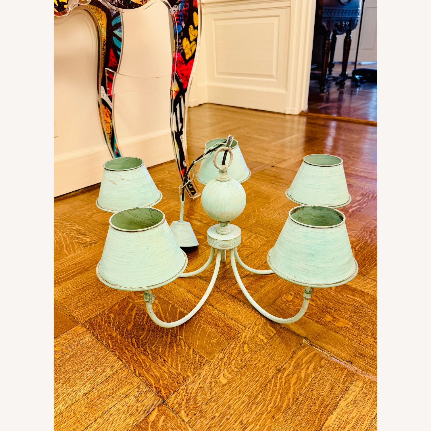 Vert de Gris 6 Light Chandelier - image-1