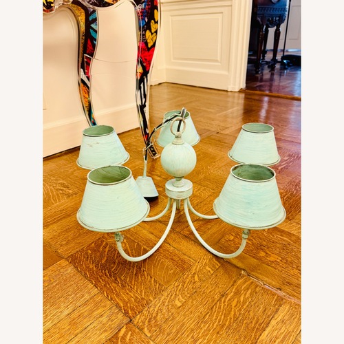 Used Vert de Gris 6 Light Chandelier for sale on AptDeco