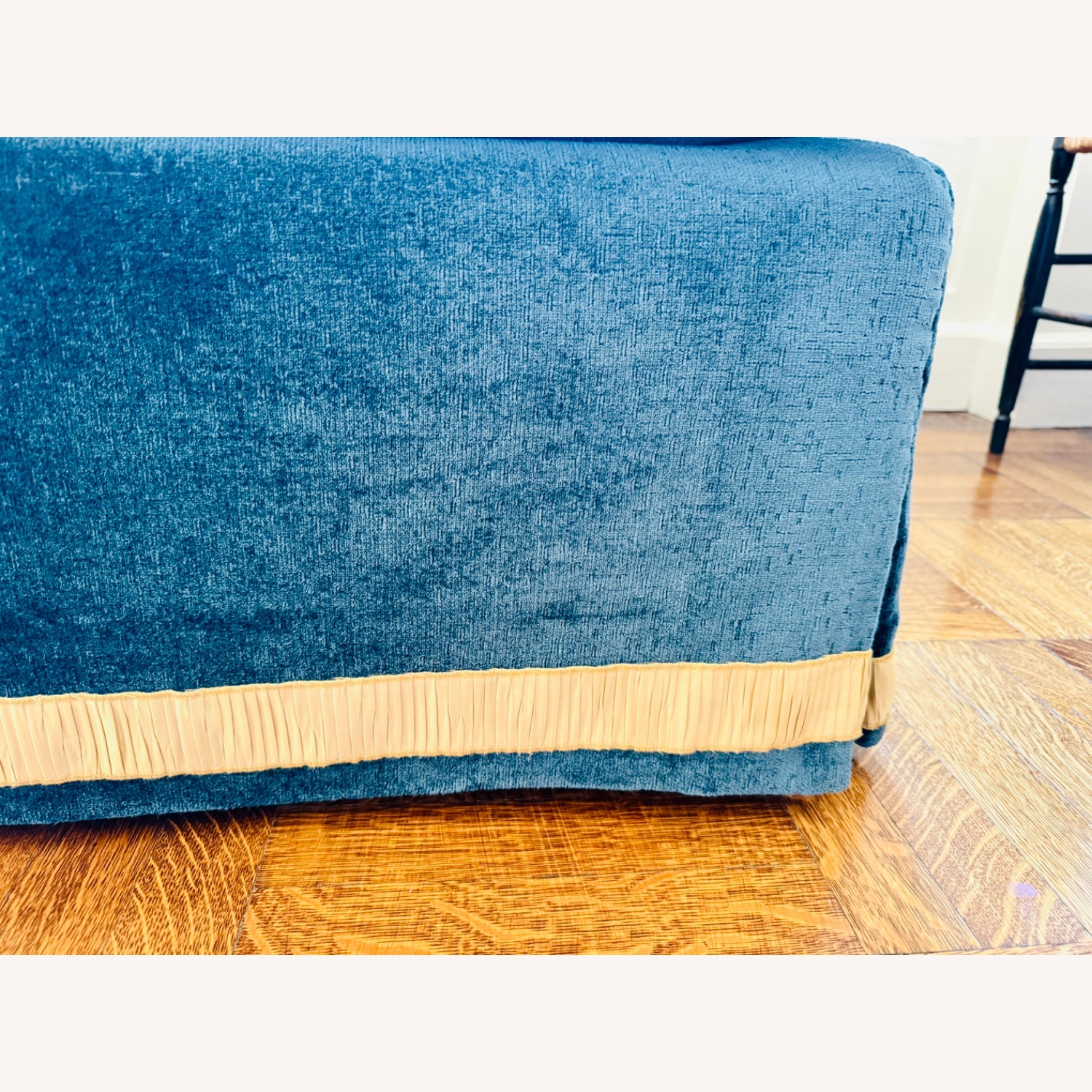 Custom Blue Velvet 2 Seater Sofa - image-3
