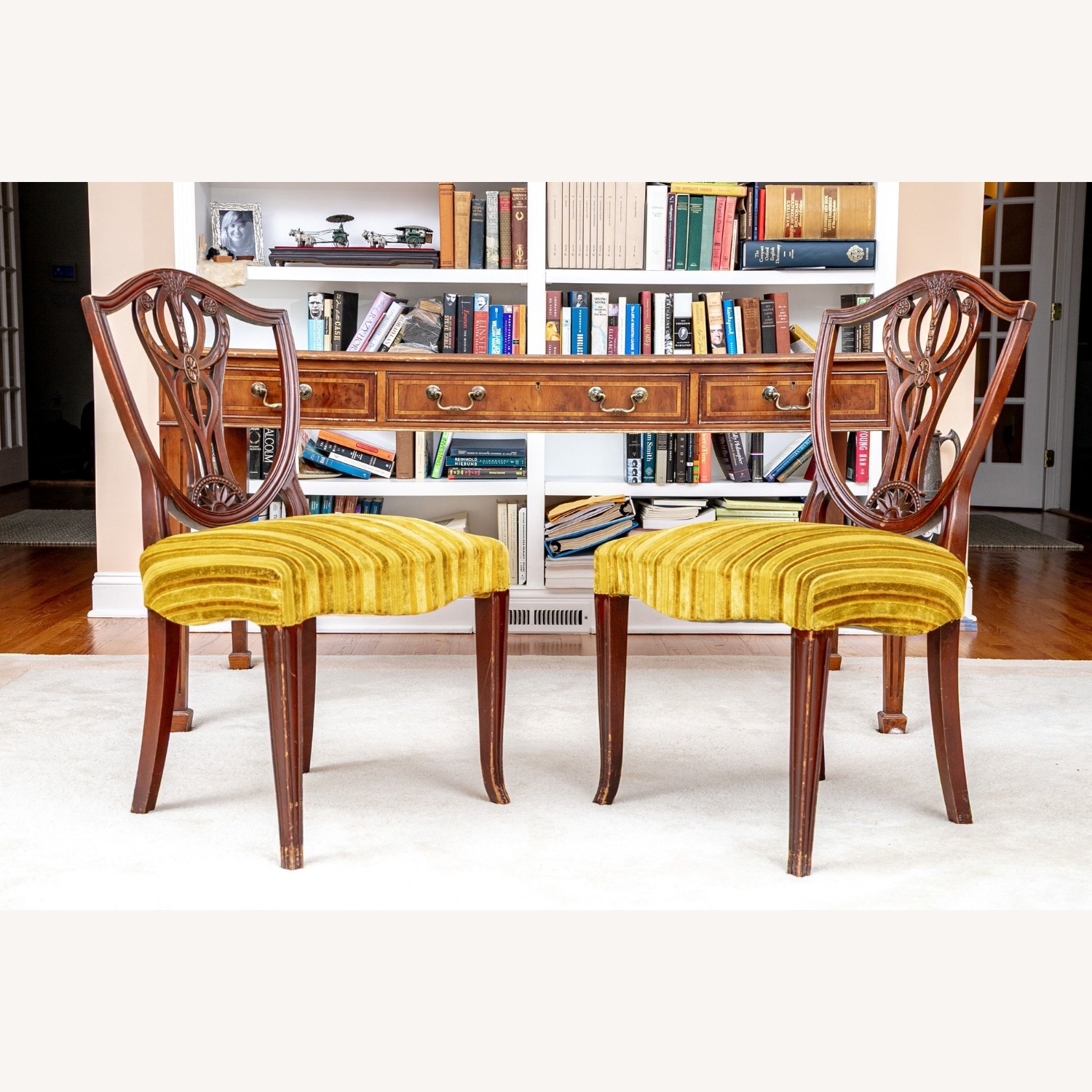 Pair English Mahogany Hepplewhite Chairs - image-2