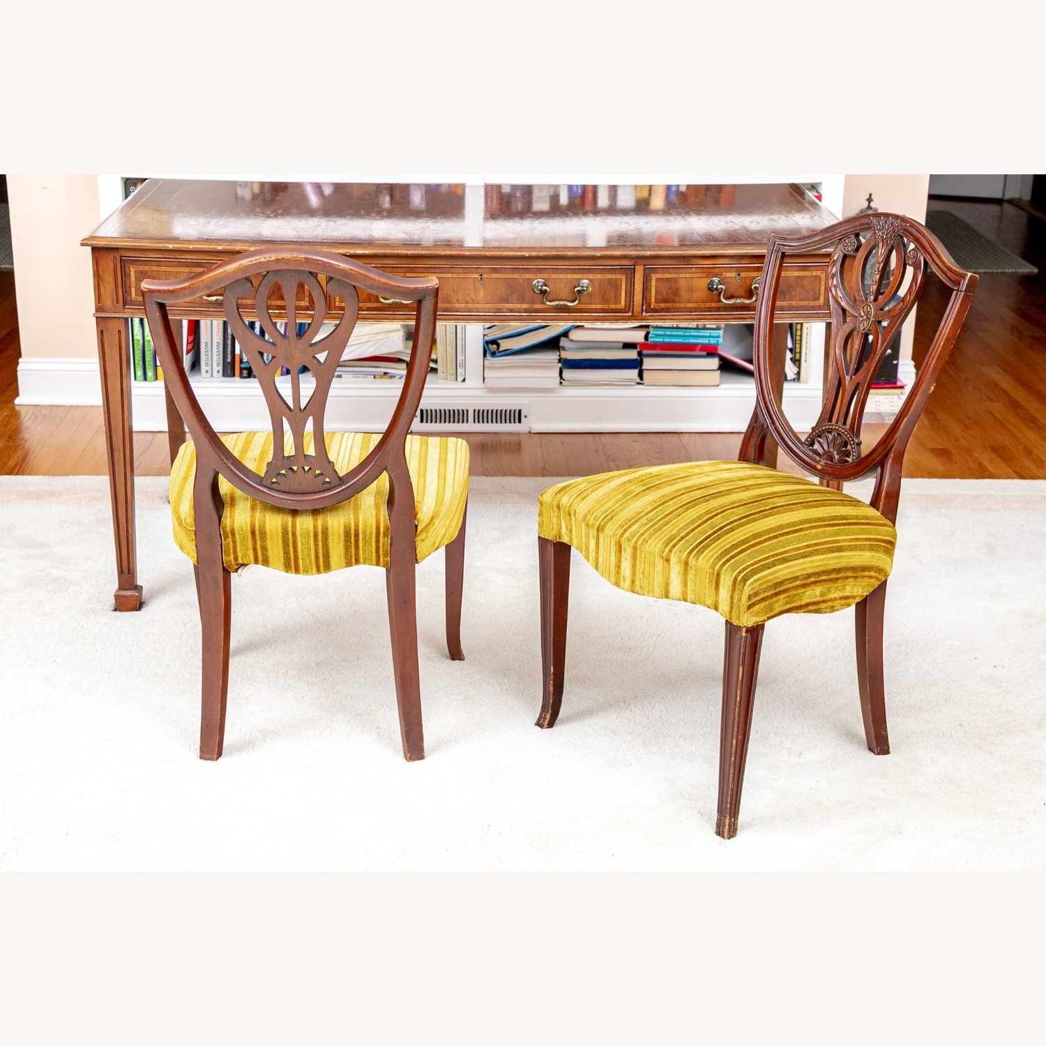Pair English Mahogany Hepplewhite Chairs - image-10