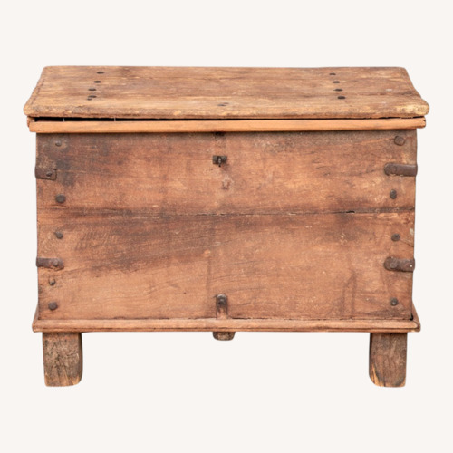 Used Antique Oak Chest 19th Century Iron Hardware  for sale on AptDeco