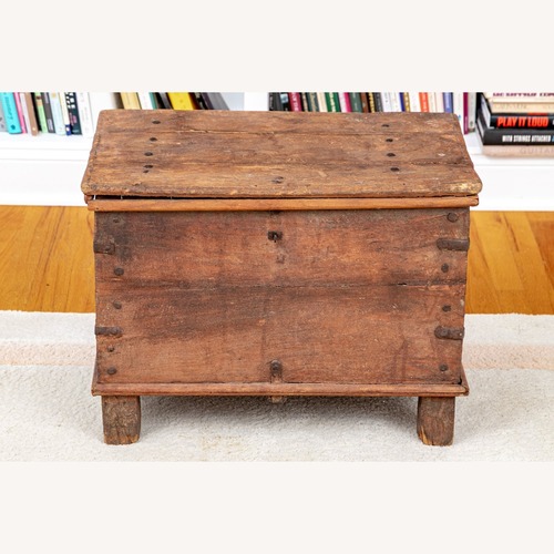 Used Antique Oak Chest 19th Century Iron Hardware  for sale on AptDeco