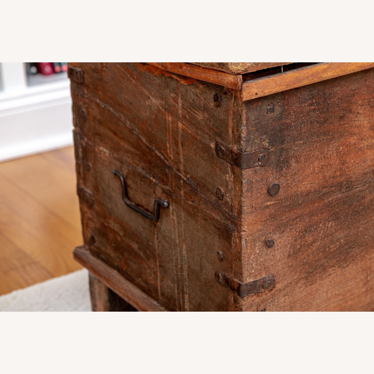 Antique Oak Chest 19th Century Iron Hardware  - image-3