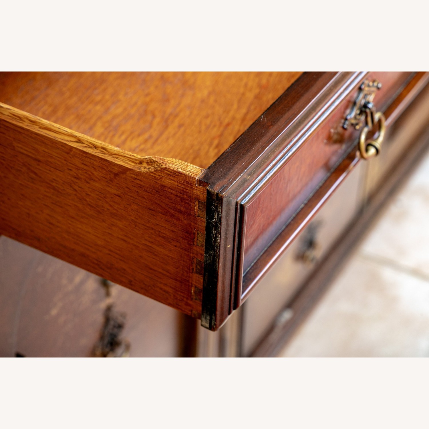 Carved Walnut Victorian Tudor Sideboard  - image-6